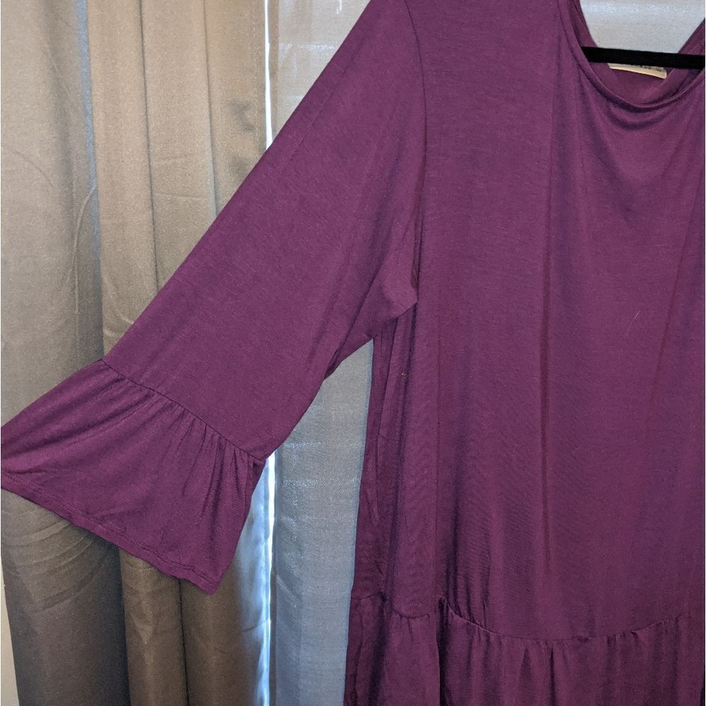 NWOT Ruffle purple blouse - Picture 2 of 5